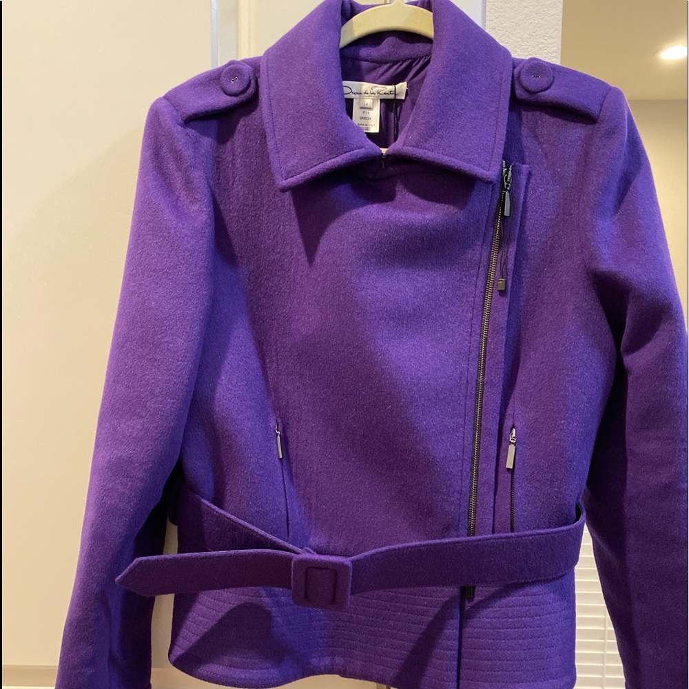 Oscar de la Renta Purple wool angora jacket